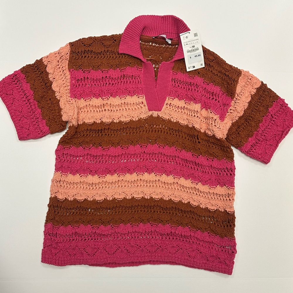 ZARA OPEN-KNIT SWEATER SZ. L-XL